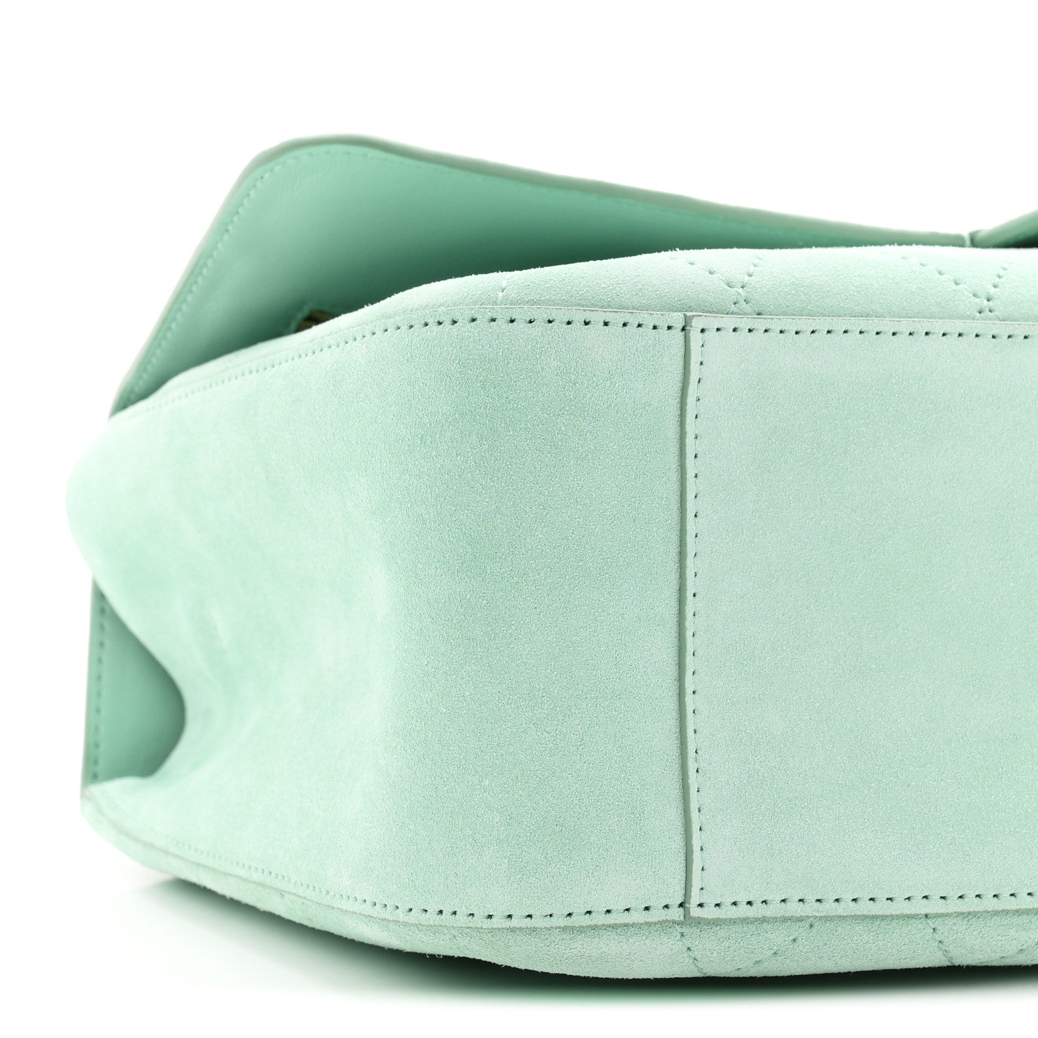 Suede Calfskin Small Souplissimo Maxi Flap Green