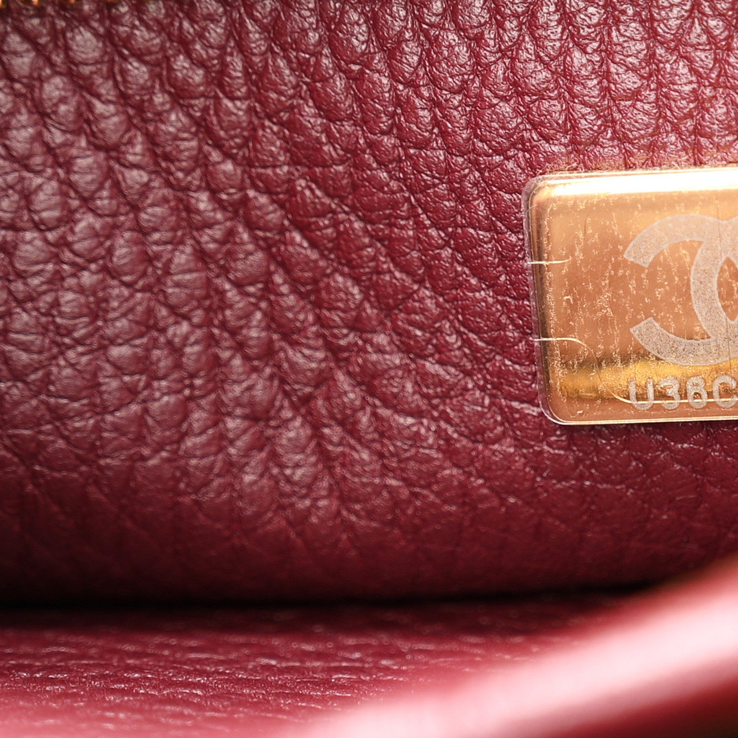 Grained Calfskin Stitched Urban Essentials Small Shopping Bag Burgundy