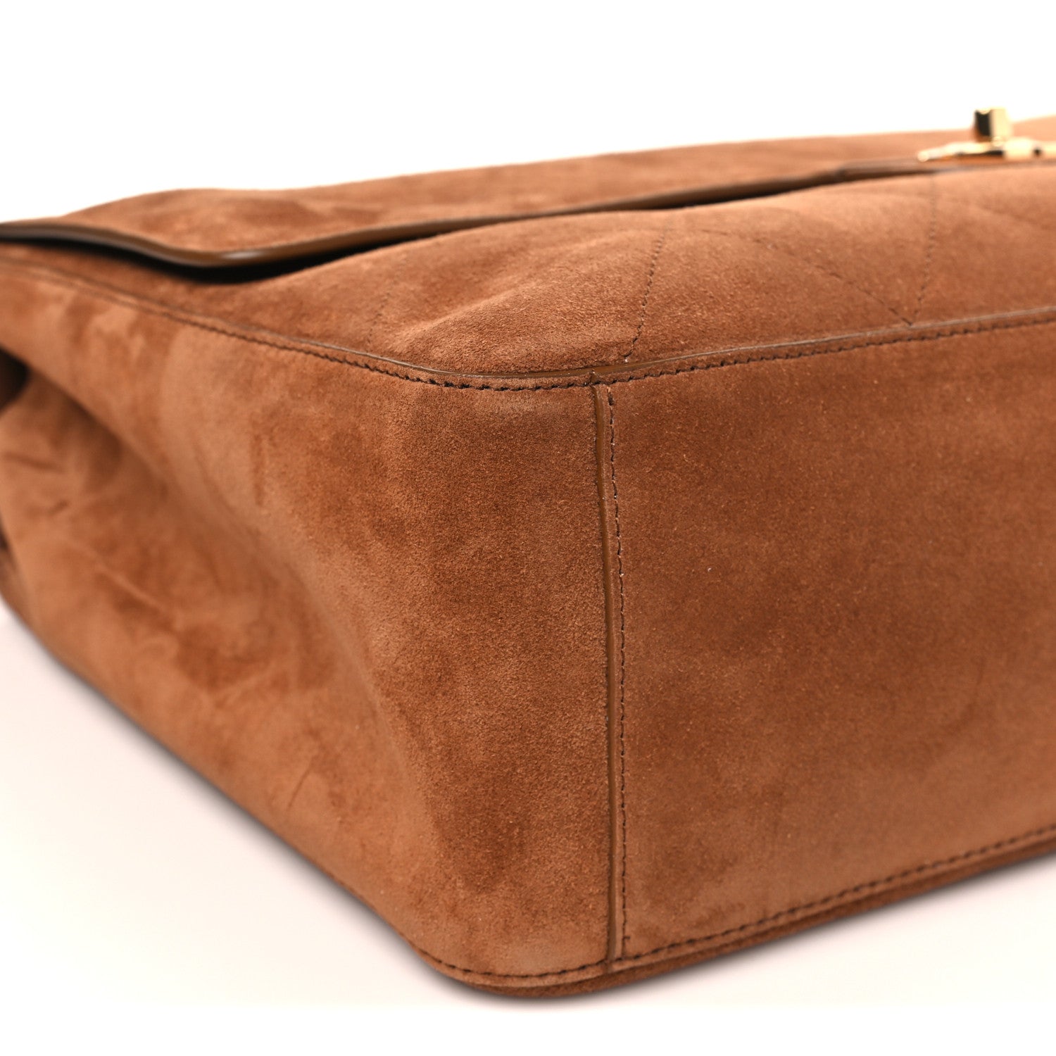 Suede Calfskin Souplissimo Maxi Flap Camel