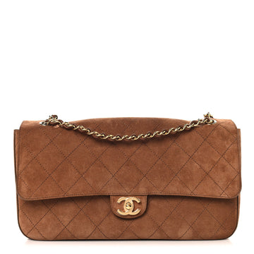 Suede Calfskin Small Souplissimo Maxi Flap Camel
