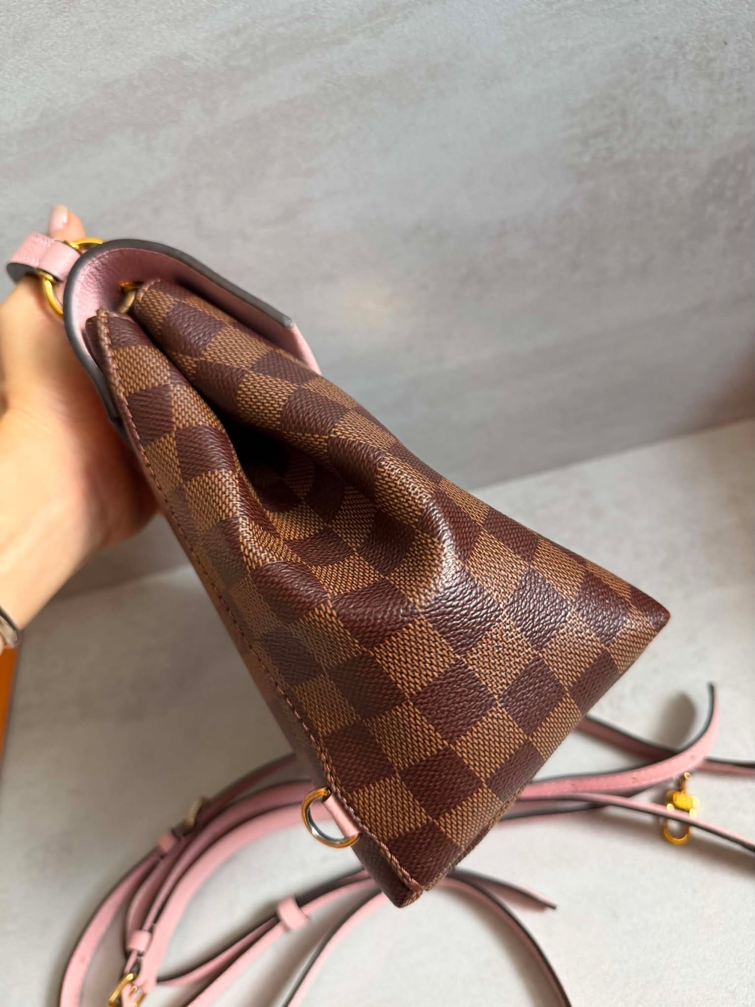 Louis Vuitton Damier Ebene Backpack – Pink Leather