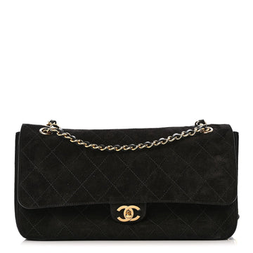 Suede Calfskin Small Souplissimo Maxi Flap Black