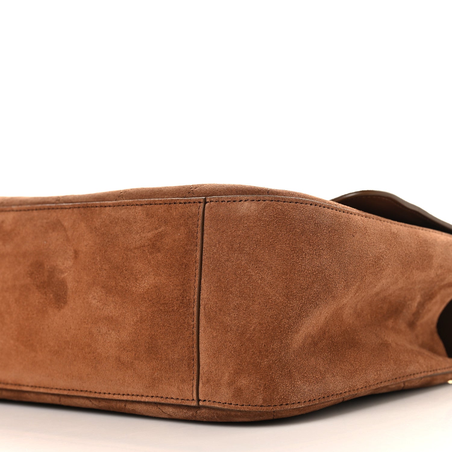 Suede Calfskin Small Souplissimo Maxi Flap Camel
