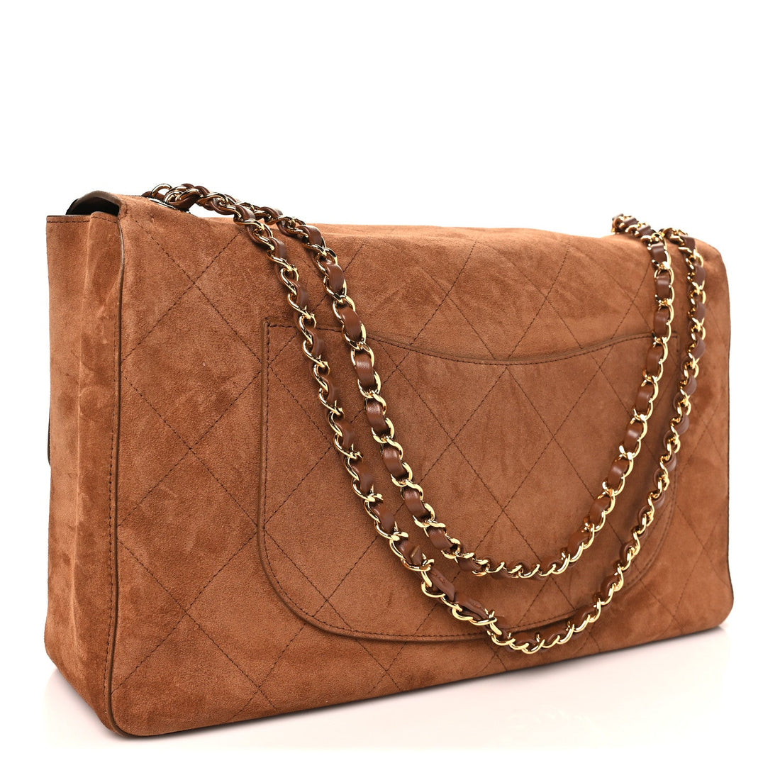 Suede Calfskin Souplissimo Maxi Flap Camel