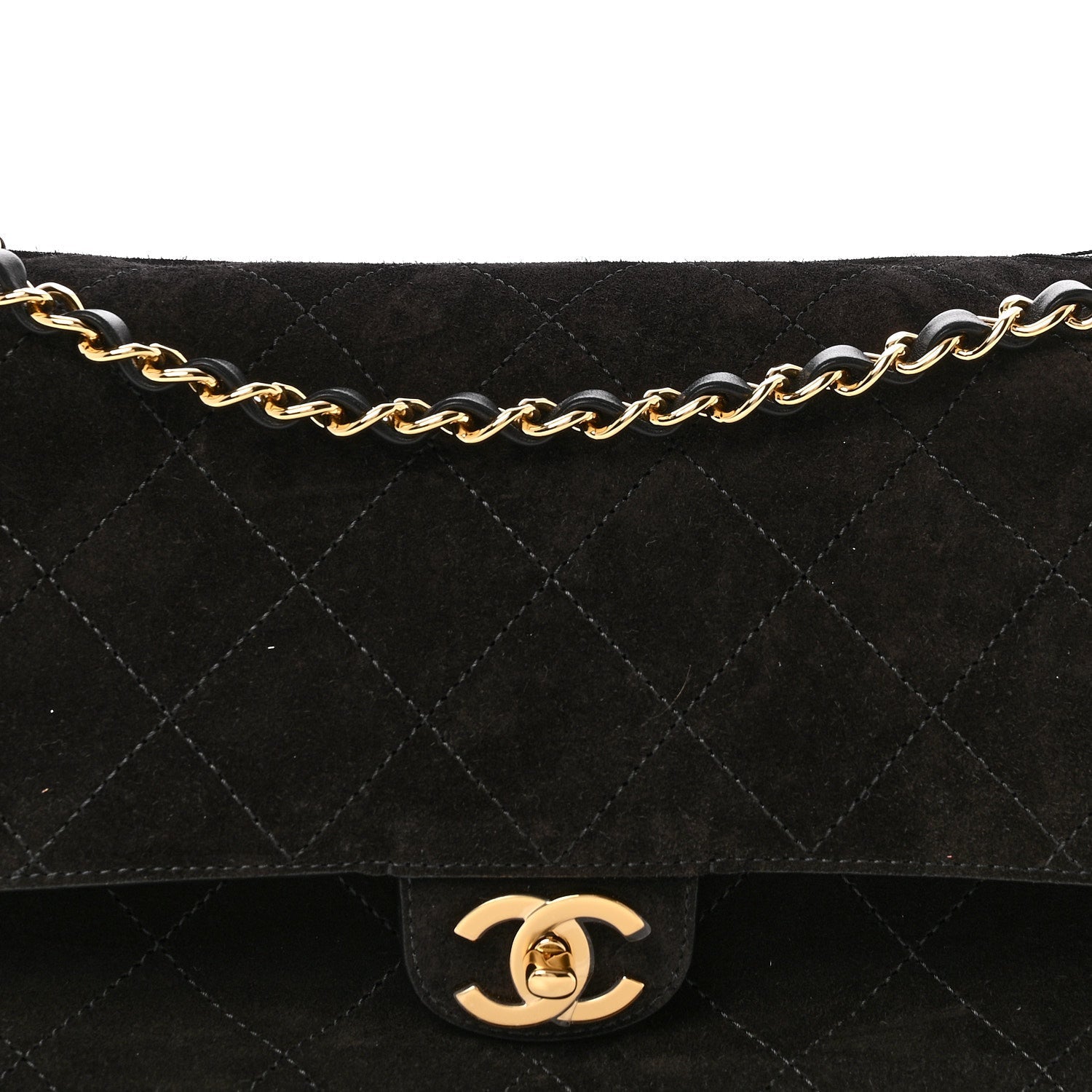 Suede Calfskin Small Souplissimo Maxi Flap Black