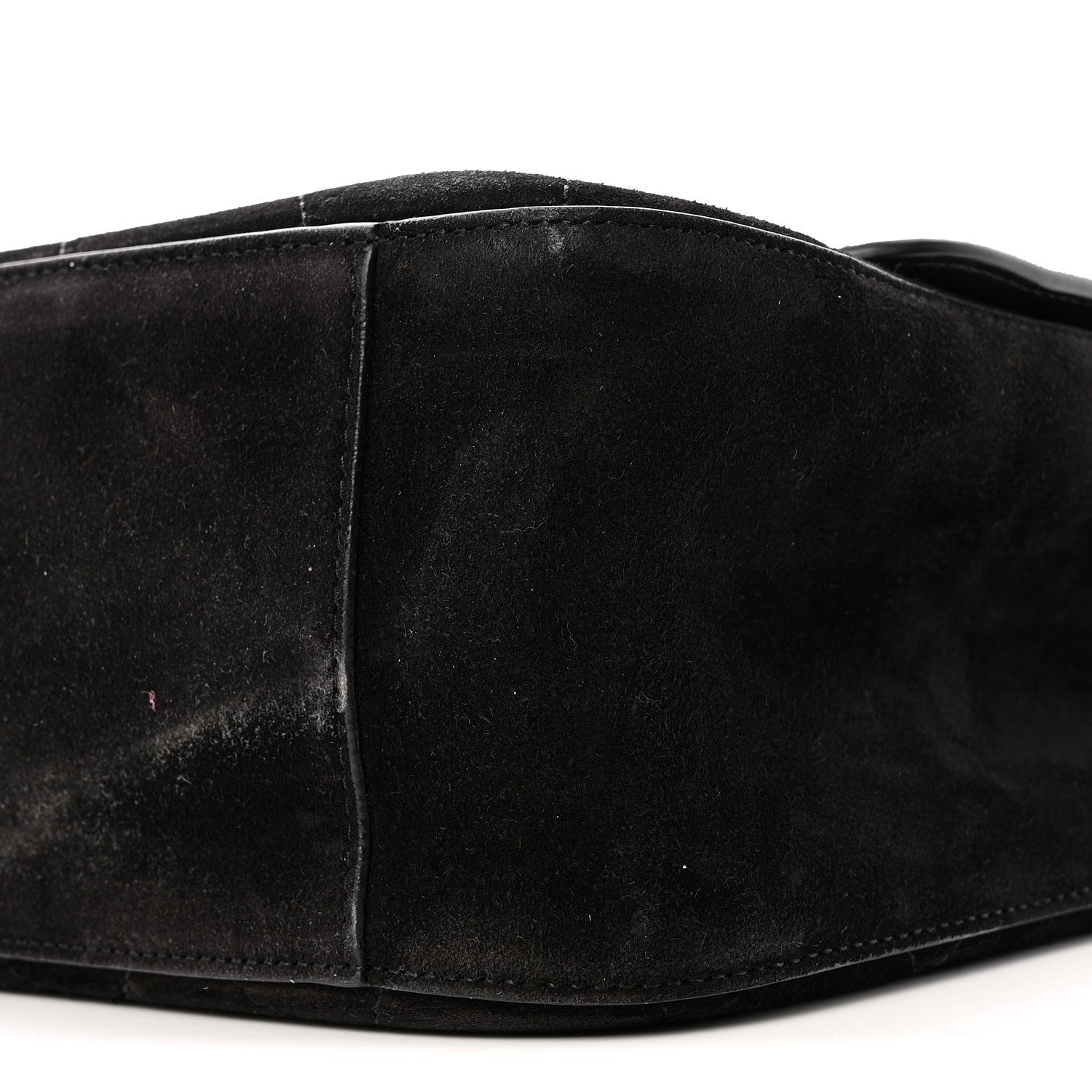 Suede Calfskin Small Souplissimo Maxi Flap Black