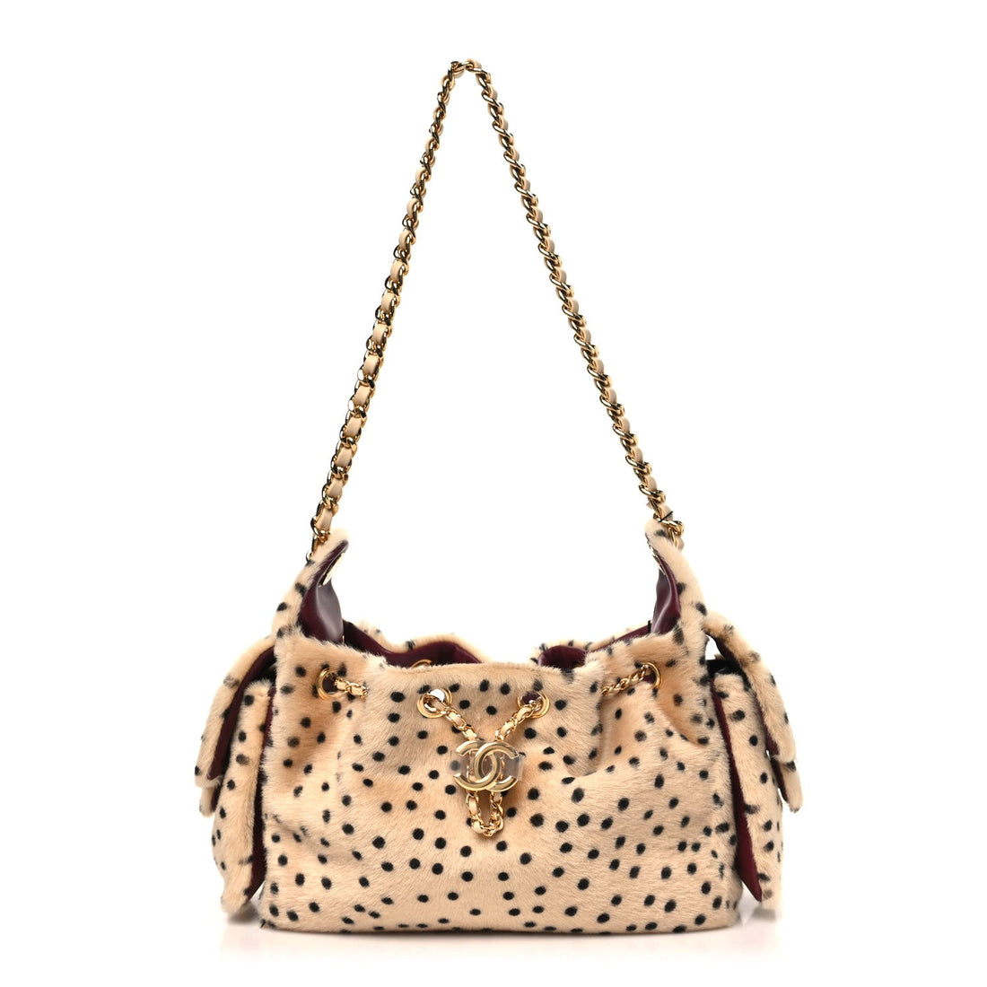 Pony Hair Mini Chanel 25 Handbag Beige Black