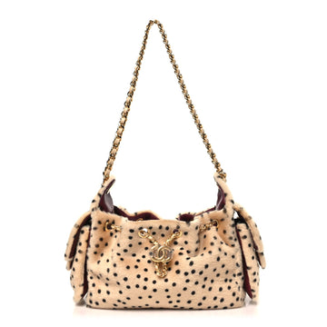 Pony Hair Mini Chanel 25 Handbag Beige Black
