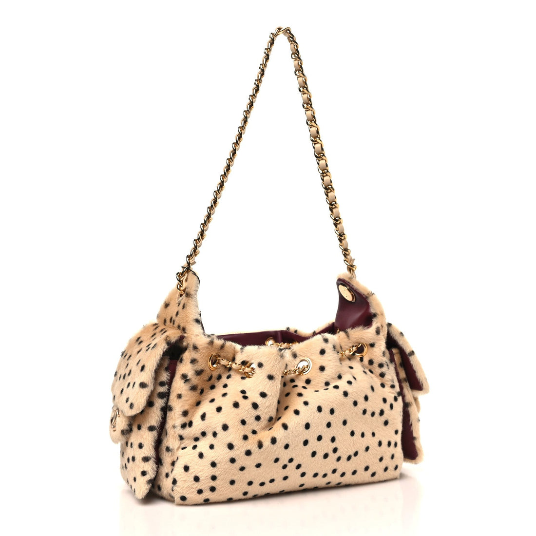 Pony Hair Mini Chanel 25 Handbag Beige Black