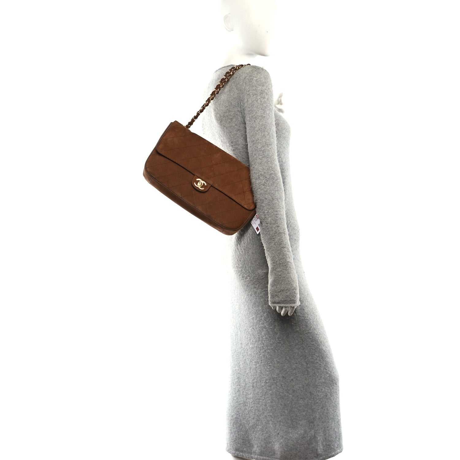 Suede Calfskin Small Souplissimo Maxi Flap Camel