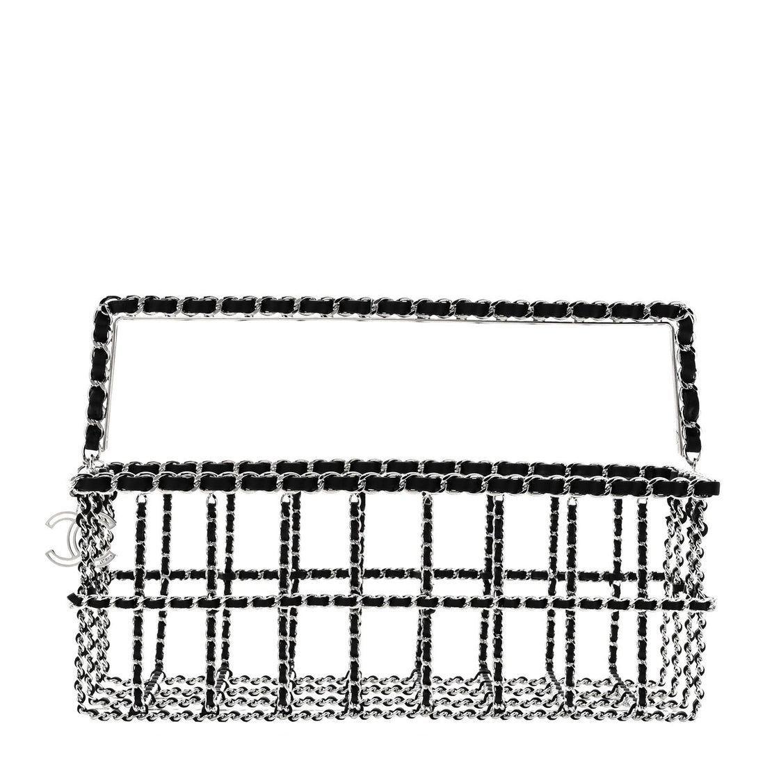 Brass Calfskin Grocery By Chanel Minaudiere Shopping Basket Silver