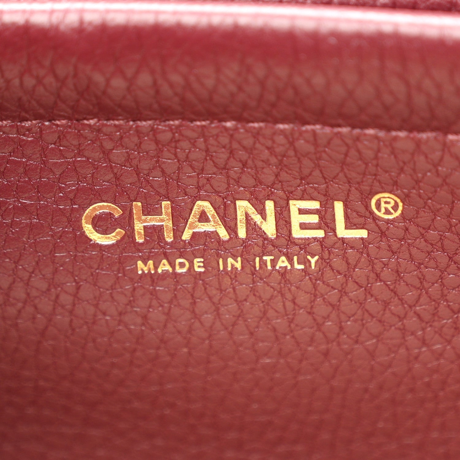 Grained Calfskin Stitched Urban Essentials Small Shopping Bag Burgundy