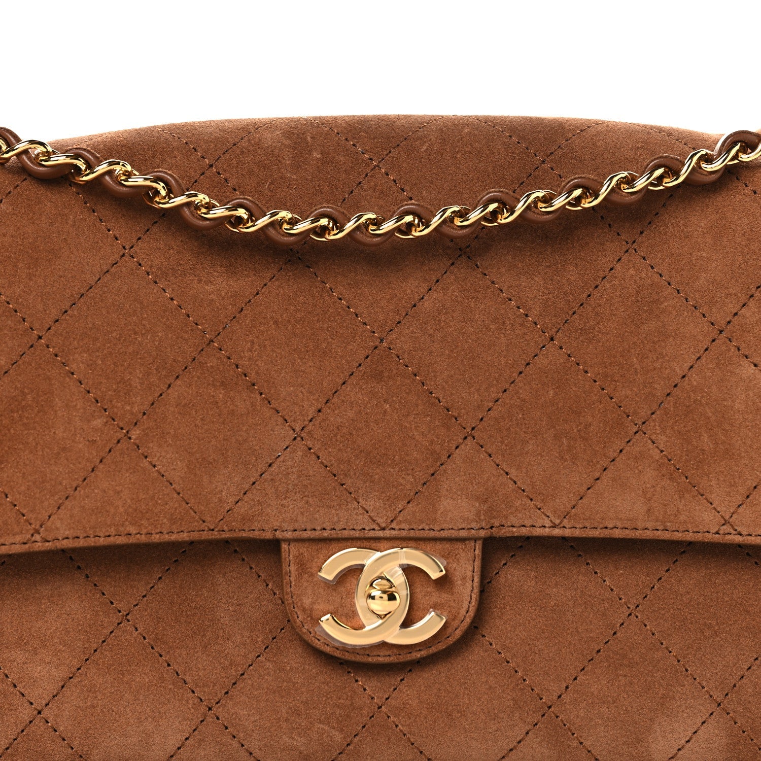 Suede Calfskin Small Souplissimo Maxi Flap Camel